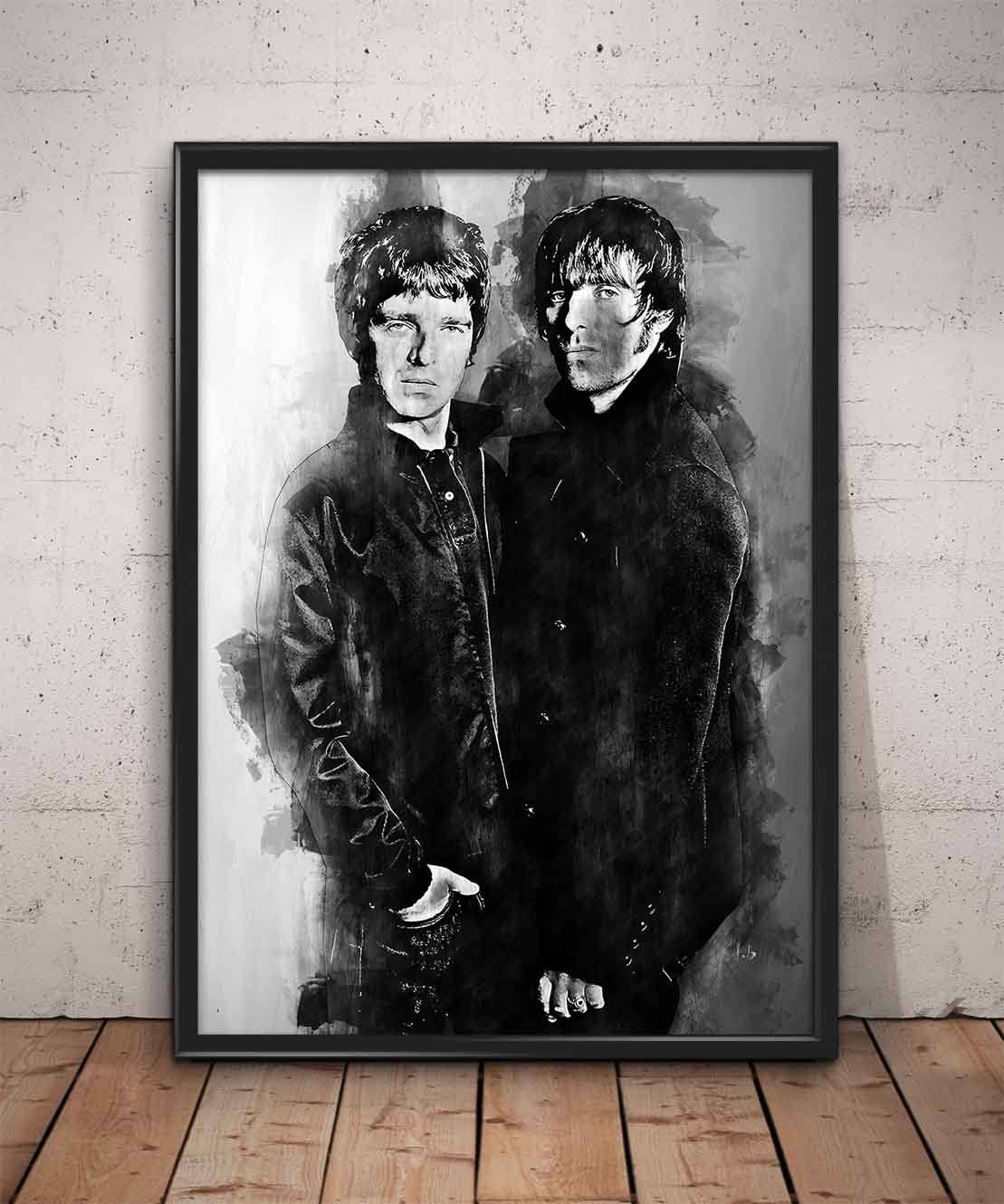 Oasis Print Oasis Noel Gallagher Liam Gallagher Wall Art - Poster | Canvas Wall Art Print