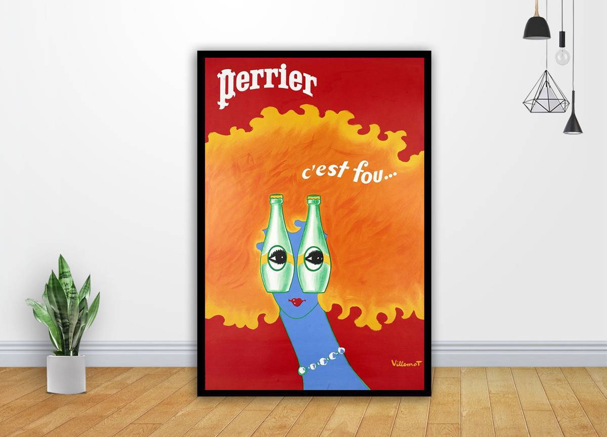 Vintage Villemot Painting Perrier Art - Poster | Canvas Wall Art Print