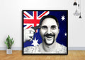 Australia Flag Chooper Read Gun Gangsta Art - Poster | Canvas Wall Art Print