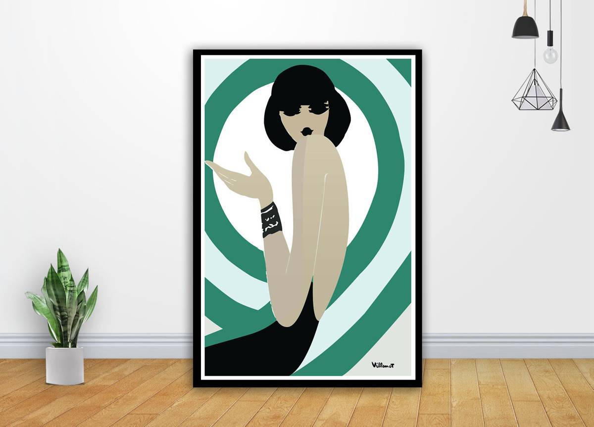 Bally Fashion Painting Green Vintage Art - Poster | Canvas Wall Art Print