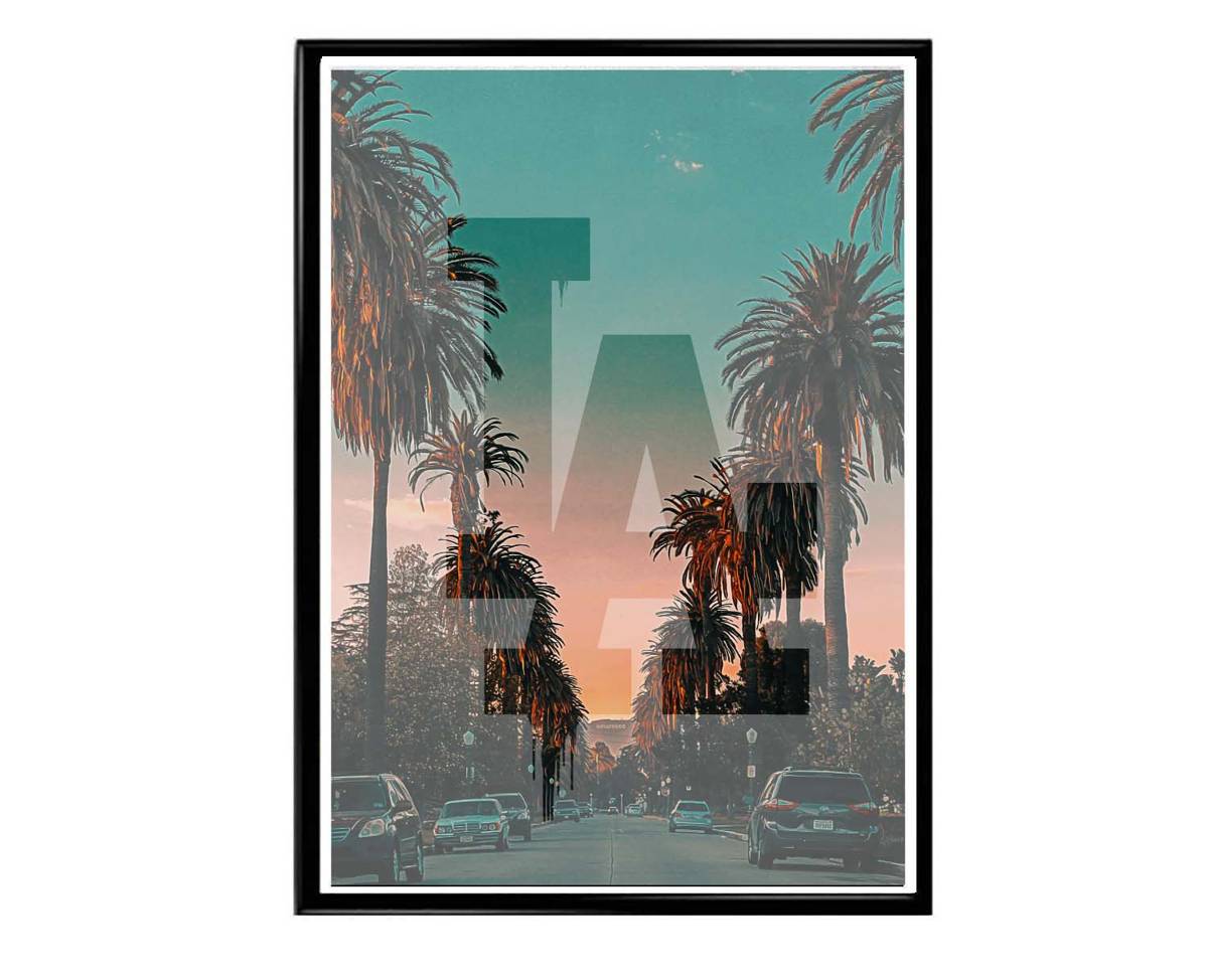 La Sunset Poster, Hypebeast Poster, Hip Hop Poster, Urban Wall Art, Los Angeles Wall Art, Music Posters, City Poster, Streetwear Poster - Poster | Canvas Wall Art Print