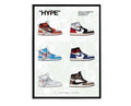 Hype History Sneaker Poster, Hypebeast Poster, Kicks Poster, Urban Wall Art, Graffiti Wall Art, Streetwear Posters, Sneaker Wall Art - Poster | Canvas Wall Art Print