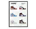 Hype History Sneaker Poster, Hypebeast Poster, Kicks Poster, Urban Wall Art, Graffiti Wall Art, Streetwear Posters - Poster | Canvas Wall Art Print