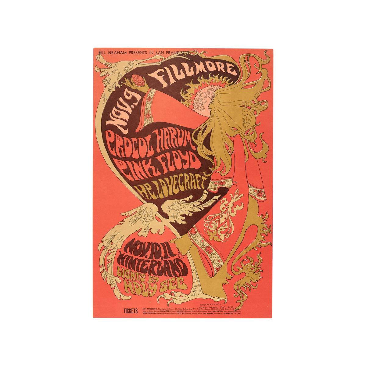 Pink Floyd 1967 Concert - Poster | Canvas Wall Art Print