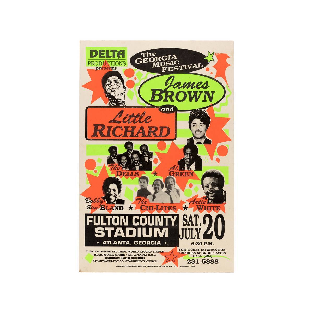 James Brown, Little Richard And Al Green 1991 Concert - Poster | Canvas Wall Art Print