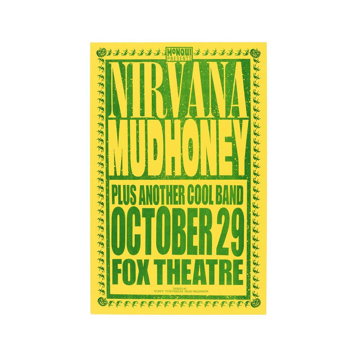 Nirvana &amp;Amp; Mudhoney 1991 Concert - Poster | Canvas Wall Art Print