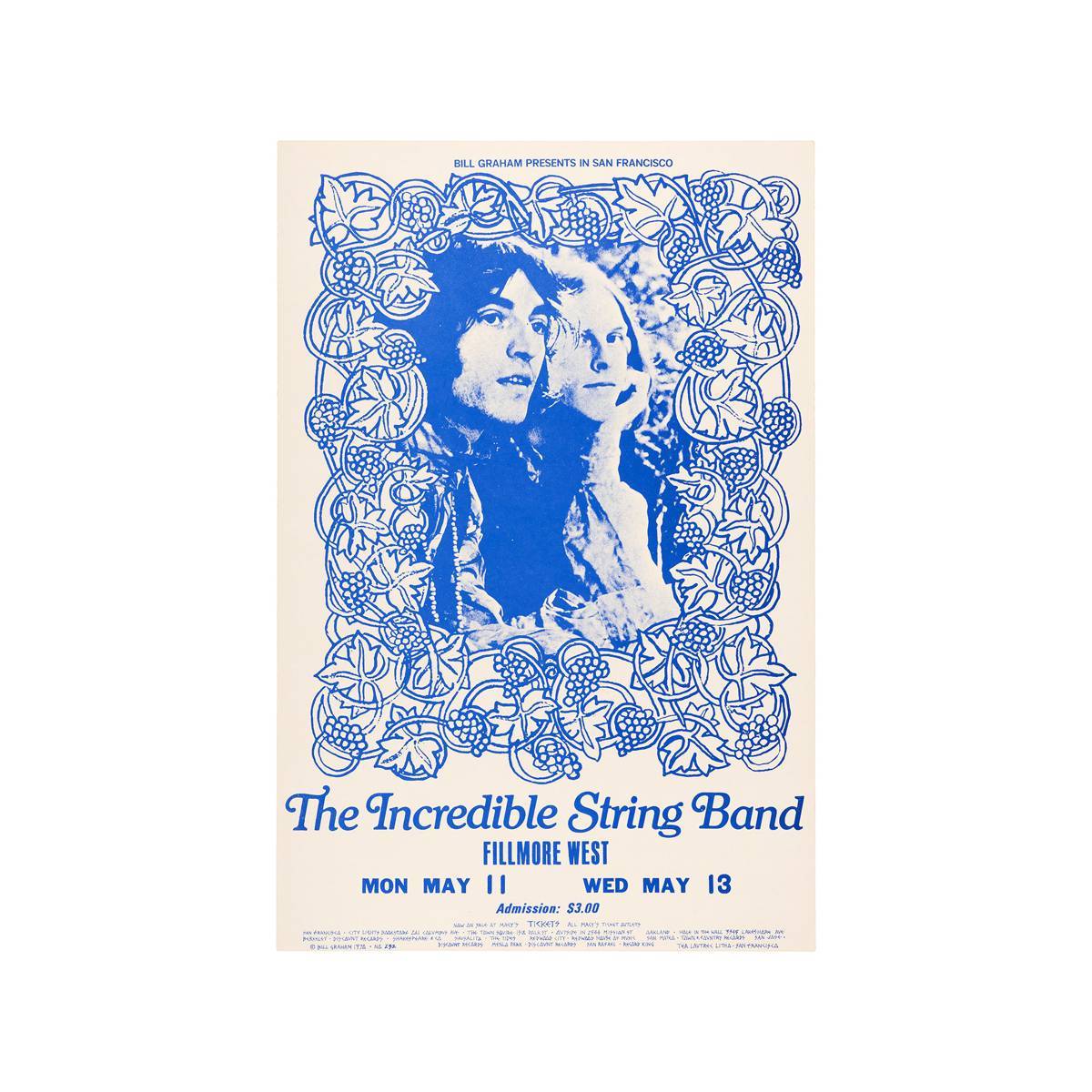 The Incredible String Band 1970 Concert - Poster | Canvas Wall Art Print
