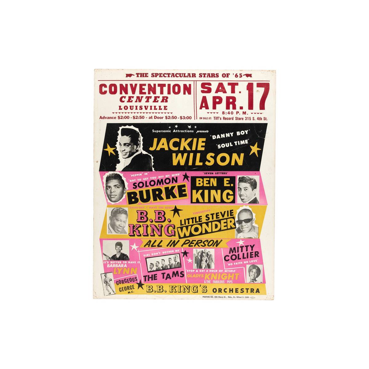 Jackie Wilson, B.B. King, And Little Stevie Wonder 1965 Concert - Poster | Canvas Wall Art Print