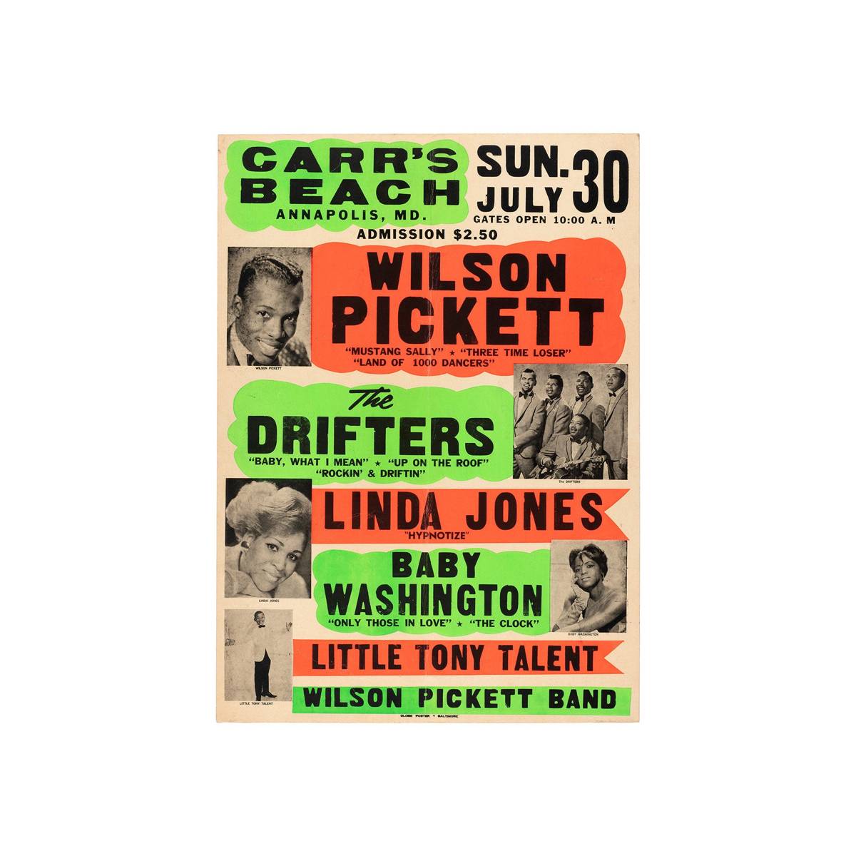 Wilson Pickett And The Drifters 1967 Concert - Poster | Canvas Wall Art Print
