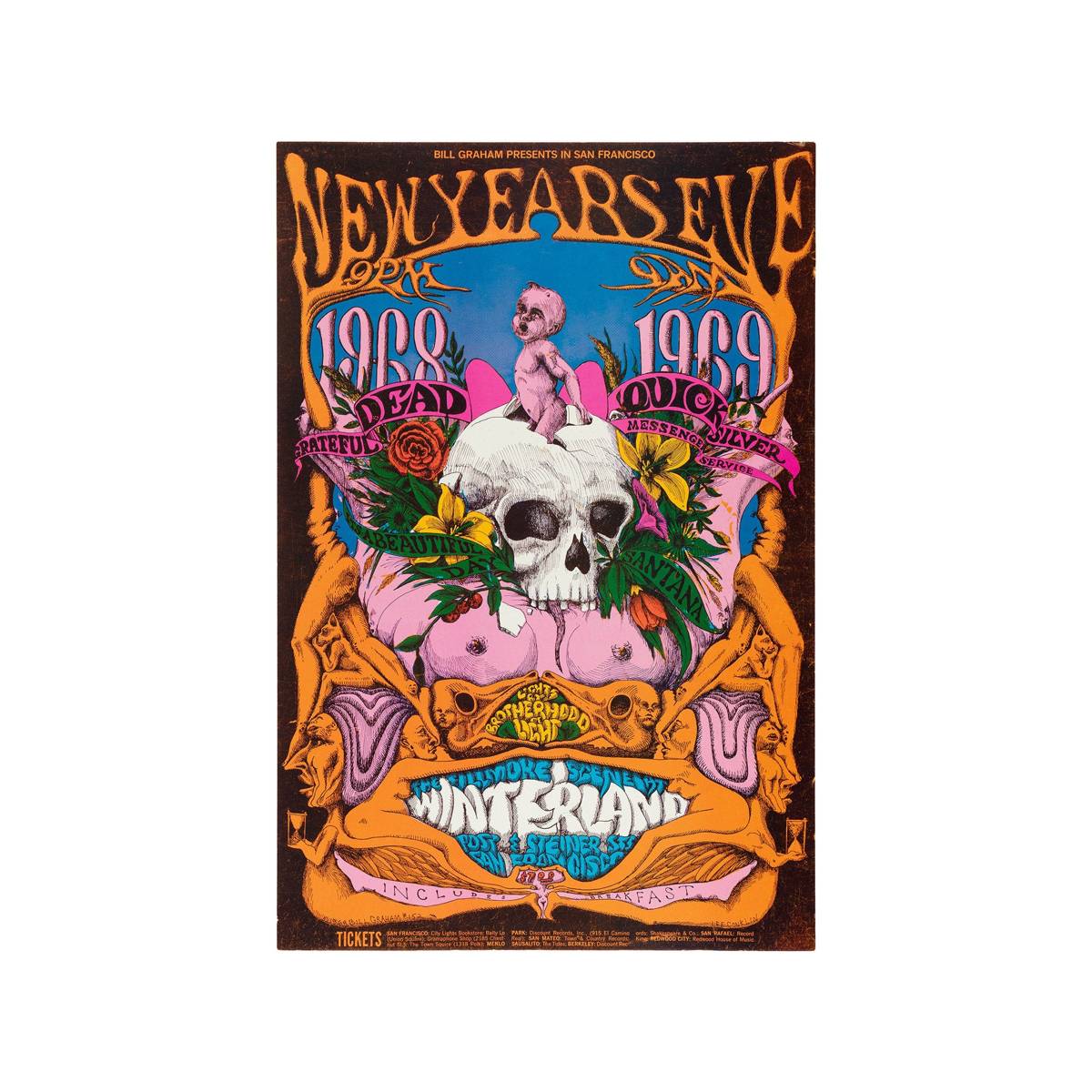 Grateful Dead &amp;Amp; Santana 1968 Concert - Poster | Canvas Wall Art Print
