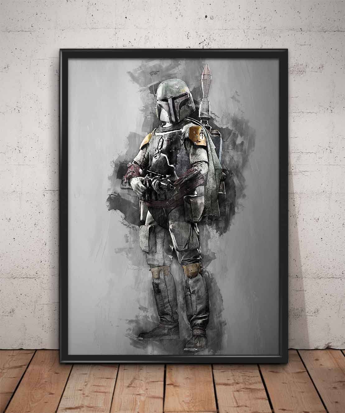 Boba Fett Print Boba Fett Wall Art - Poster | Canvas Wall Art Print