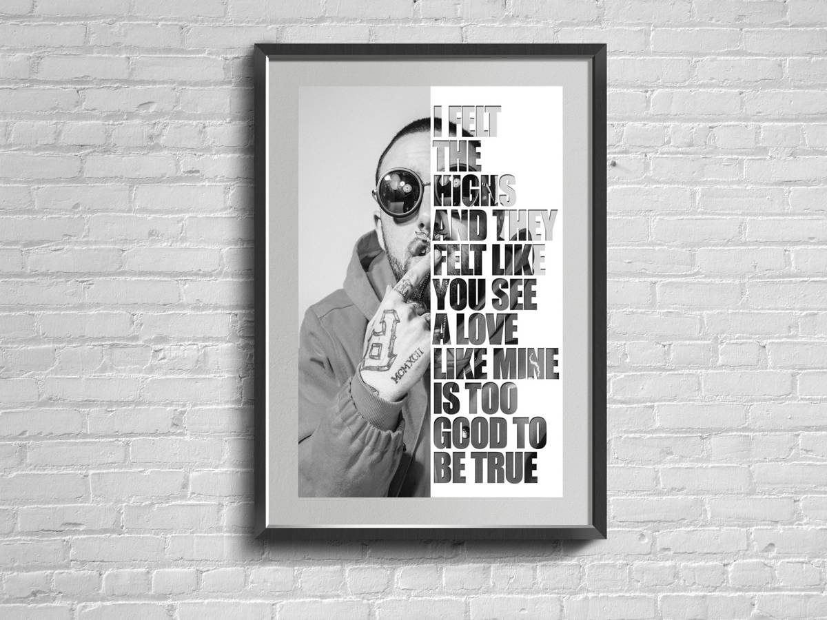 Hip Hop Artist And Quote Print. Celebrity Wall Art. American Rap. Gift For Men. - Poster | Canvas Wall Art Print