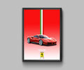 Ferrari 488 Gti 2015 In Red - Poster | Canvas Wall Art Print