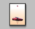 Tesla Roadster In Brown - Poster | Canvas Wall Art Print