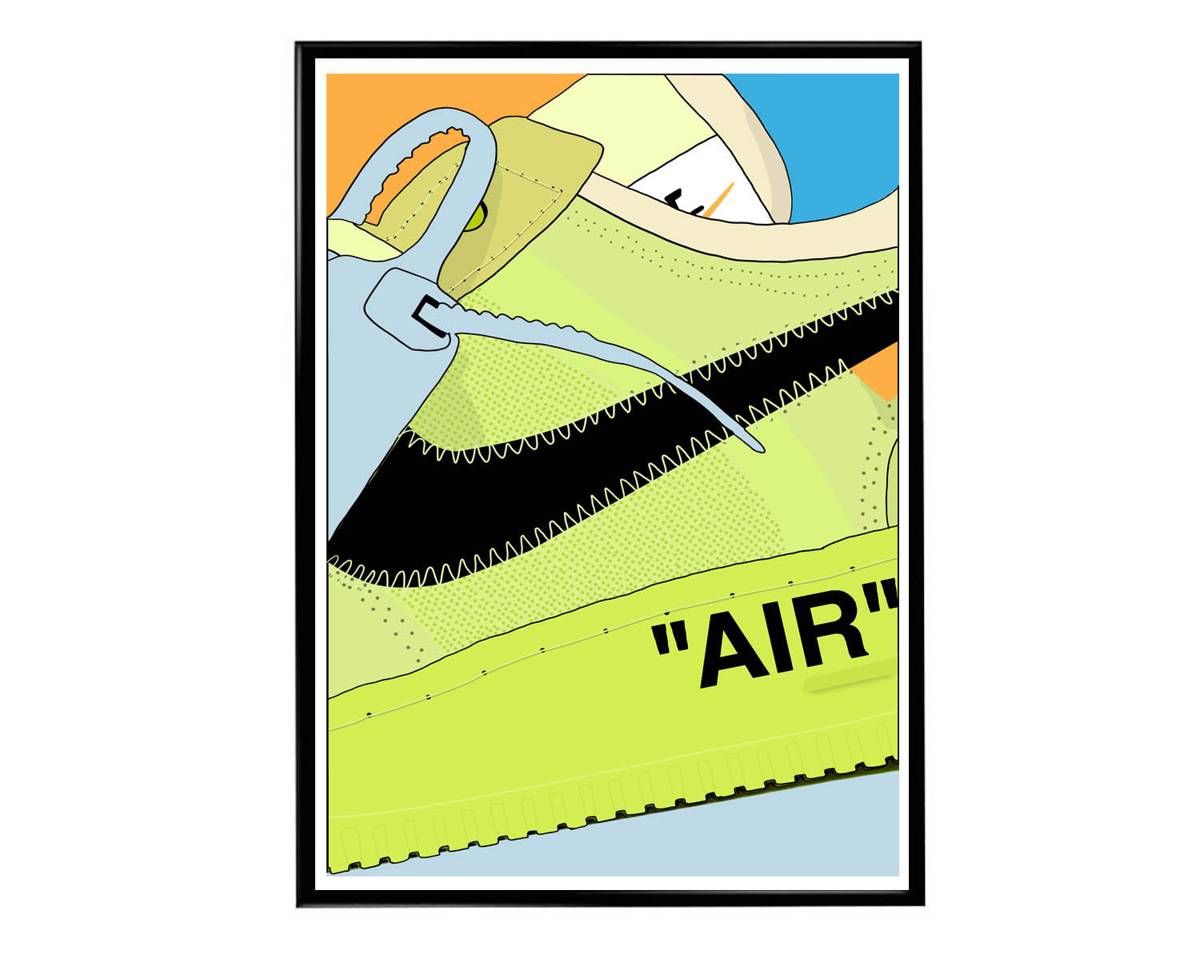 Neon Air Sneaker Poster, Hypebeast Poster, Kicks Poster, Urban Wall Art, Graffiti Wall Art, Streetwear Posters, Sneaker Wall Art - Poster | Canvas Wall Art Print