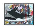 Cement Graffiti Sneaker Poster, Hypebeast Poster, Kicks Poster, Urban Wall Art, Graffiti Wall Art, Streetwear Posters, Sneaker Art - Poster | Canvas Wall Art Print