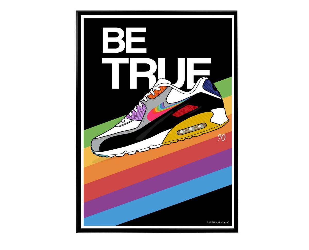 Be True Sneaker Poster, Hypebeast Poster, Kicks Poster, Urban Wall Art, Graffiti Wall Art, Streetwear Posters, Sneaker Art - Poster | Canvas Wall Art Print