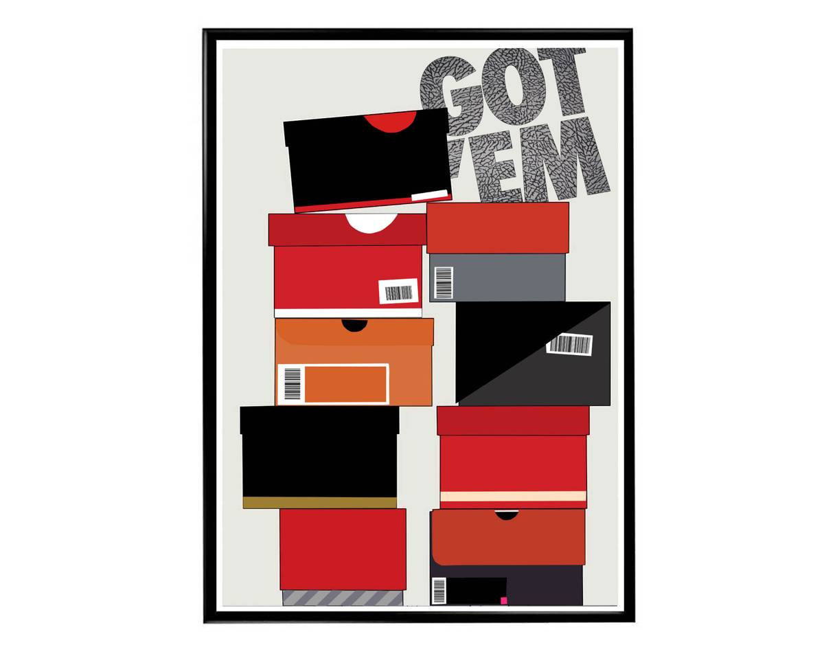 Sneaker Box Poster, Hypebeast Poster, Kicks Poster, Urban Wall Art, Graffiti Wall Art, Streetwear Posters, Sneaker Art - Poster | Canvas Wall Art Print
