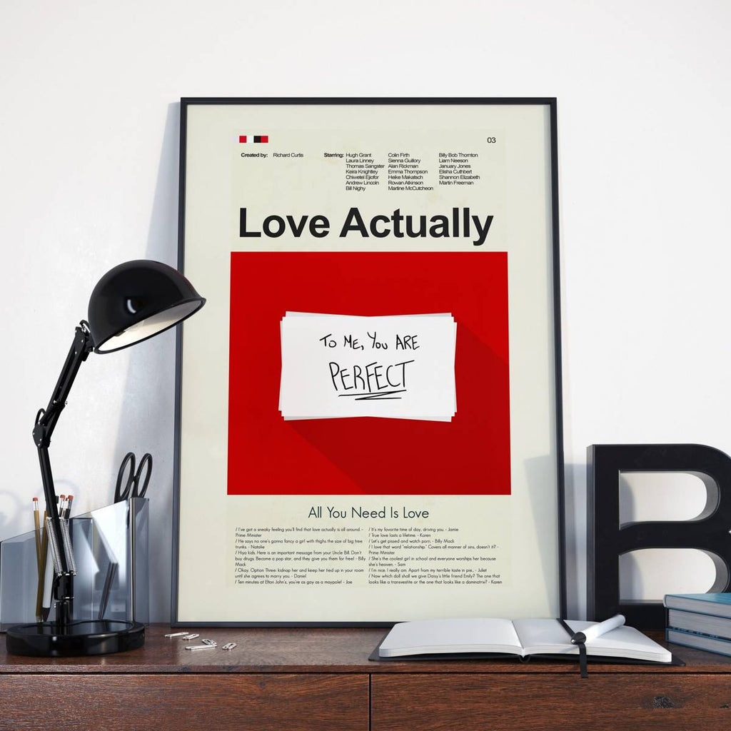 Love Actually Mid-Century Modern Inspired Print - Poster | Canvas Wall Art Print