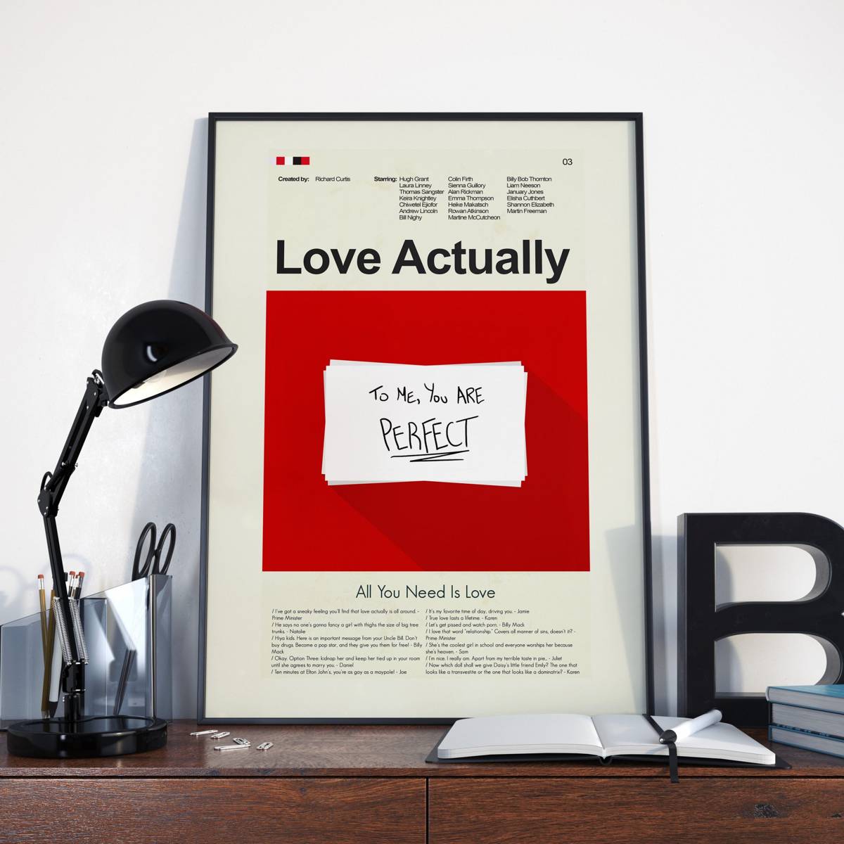 Love Actually Mid-Century Modern Inspired Print - Poster | Canvas Wall Art Print