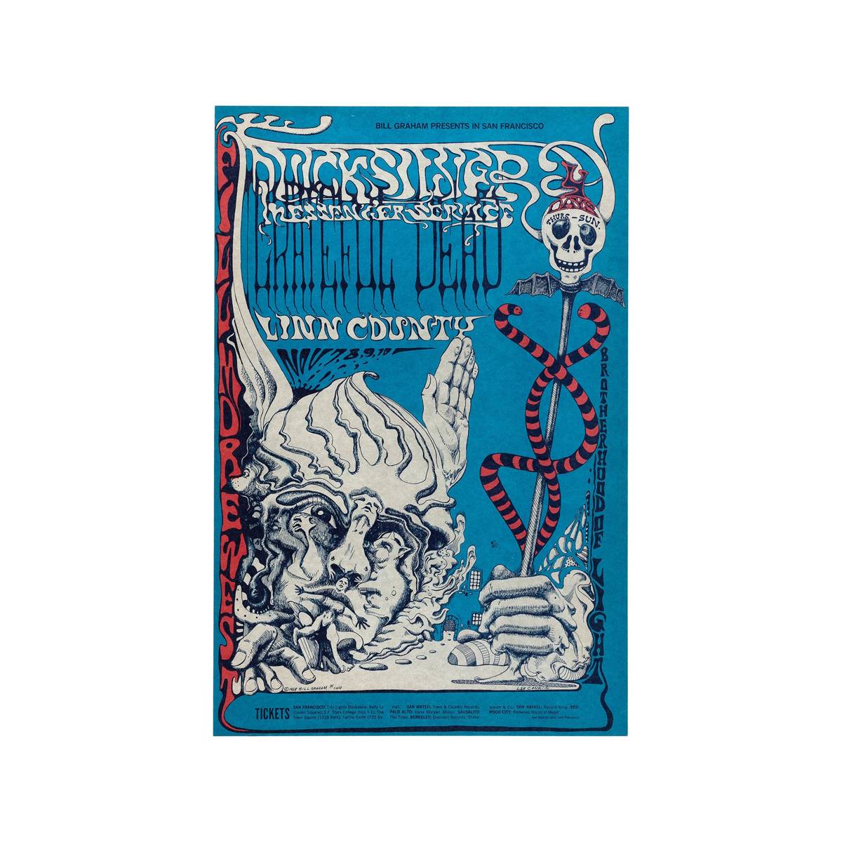 The Grateful Dead And Quicksilver Messenger 1968 Concert - Poster | Canvas Wall Art Print
