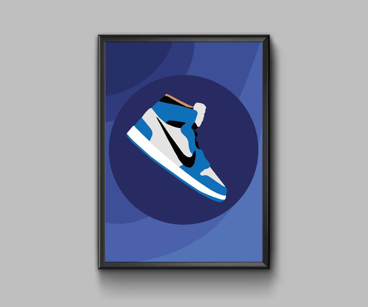 Nike Jordans Blue Wave - Poster | Canvas Wall Art Print