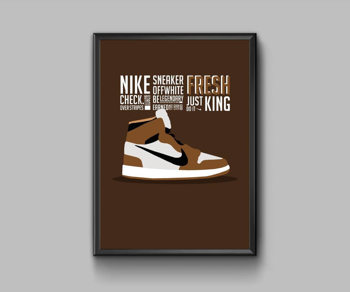 Nike Jordans In Brown - Poster | Canvas Wall Art Print