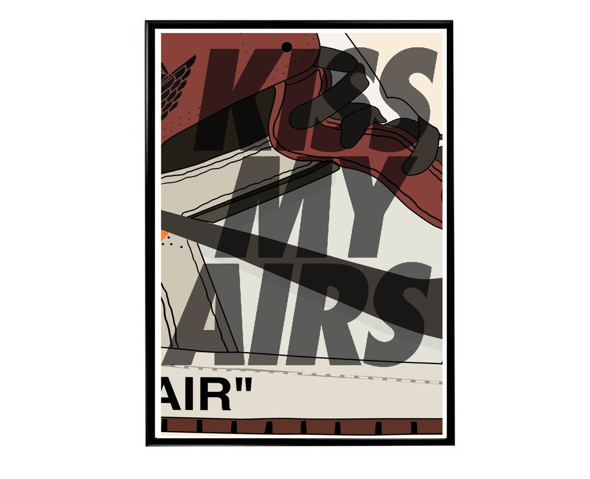 Kiss My Airs Sneaker Poster, Hypebeast Poster, Hip Hop Poster, Urban Wall Art, Streetwear Wall Art, Music Posters - Poster | Canvas Wall Art Print