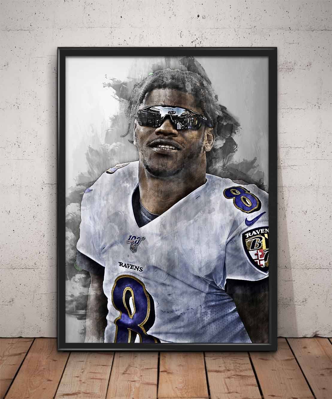 Lamar Jackson Print Lamar Jackson Wall Art - Poster | Canvas Wall Art Print