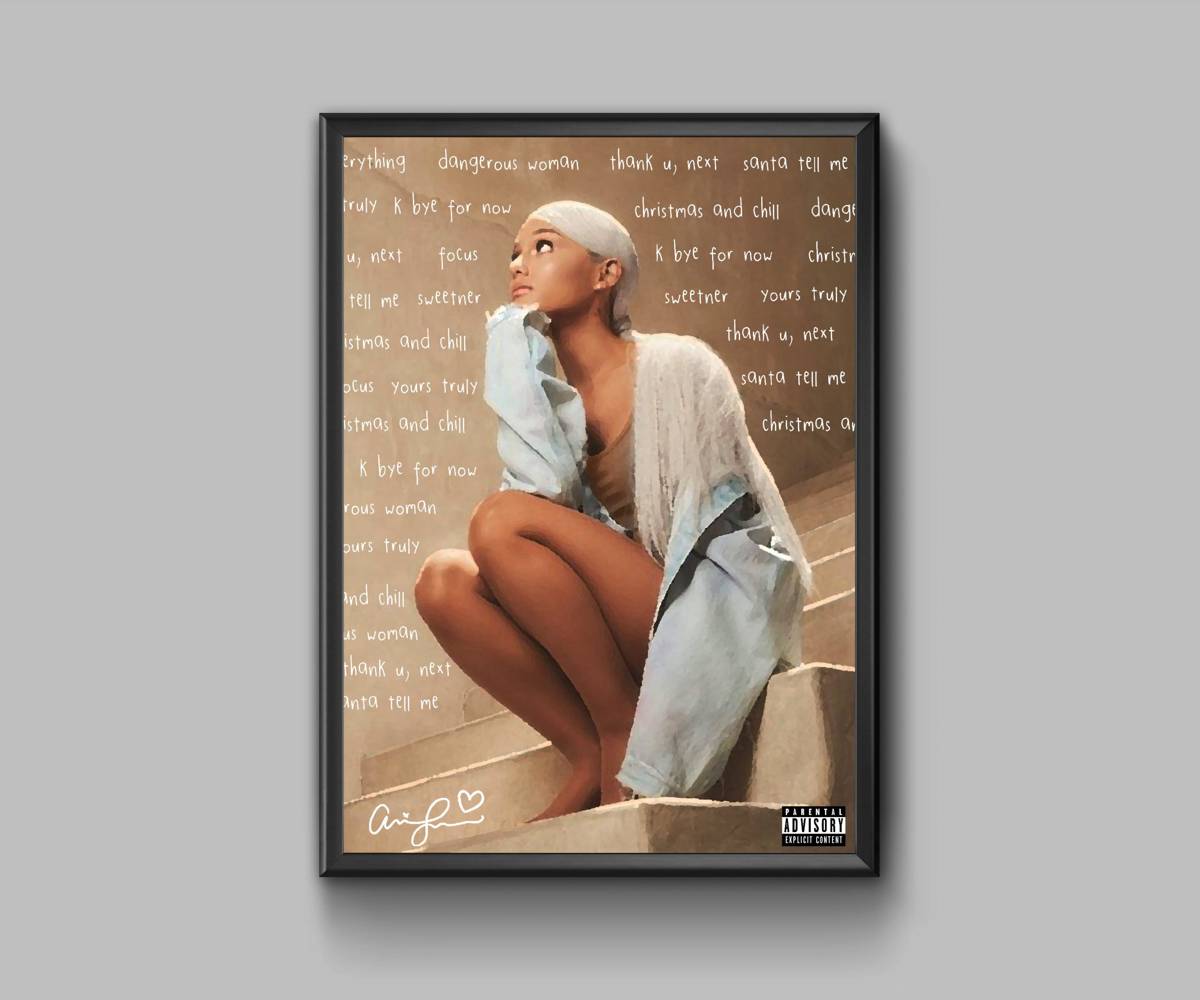 Ariana Grande With Signature - Poster | Canvas Wall Art Print