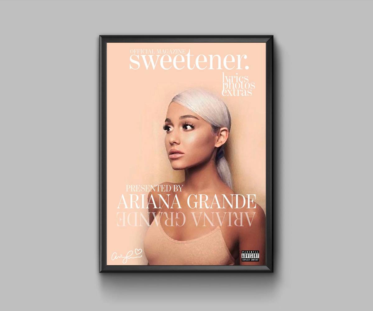 Ariana Grande Magazine With Signature - Poster | Canvas Wall Art Print