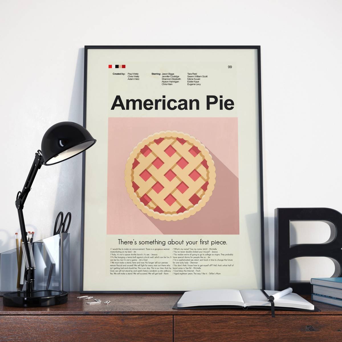 American Pie Mid-Century Modern Inspired Print - Poster | Canvas Wall Art Print