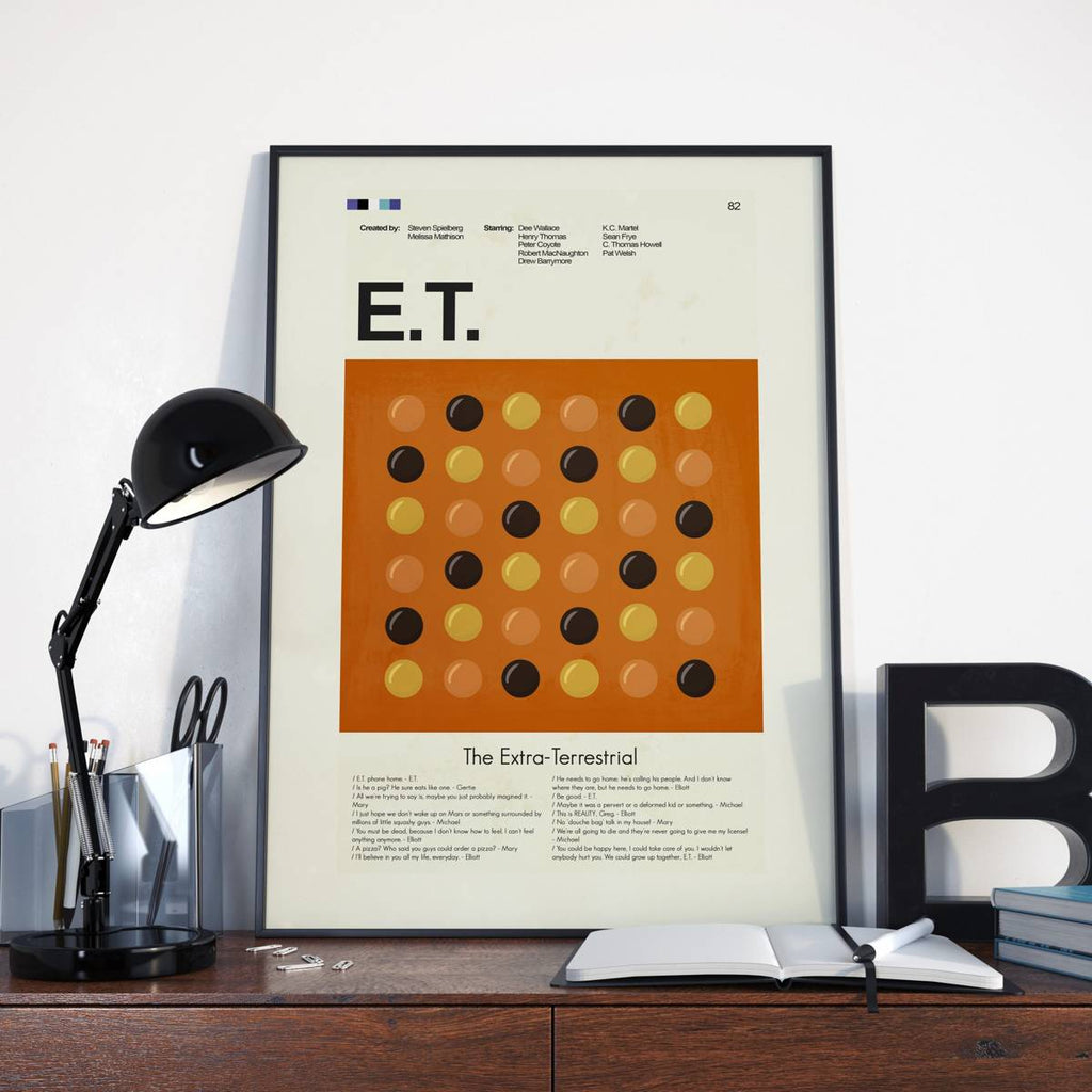 E.T. Mid-Century Modern Inspired Print - Poster | Canvas Wall Art Print
