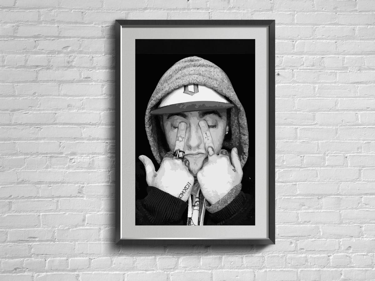 American Rap Wall Art. Hip Hop Artist Print. Illustration Modern. Home Decor - Poster | Canvas Wall Art Print