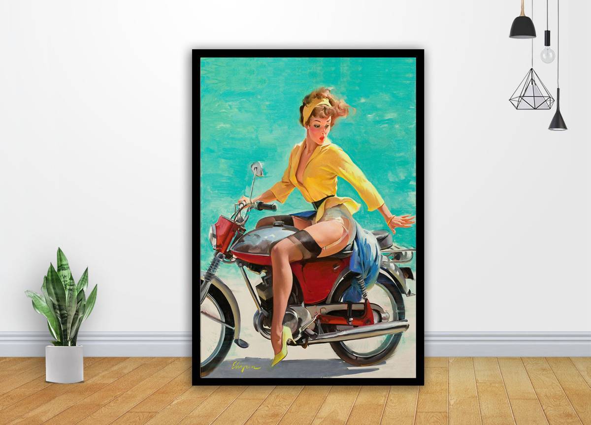 Elvgren Pin-Up Girl Skirting The Issue Art - Poster | Canvas Wall Art Print