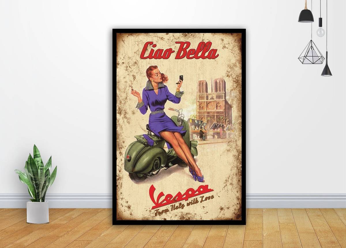 Vintage Vespa Italy Bike Model Art - Poster | Canvas Wall Art Print