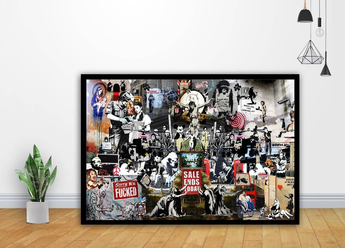 Street Graffiti Banksy Tribute Wall Art - Poster | Canvas Wall Art Print