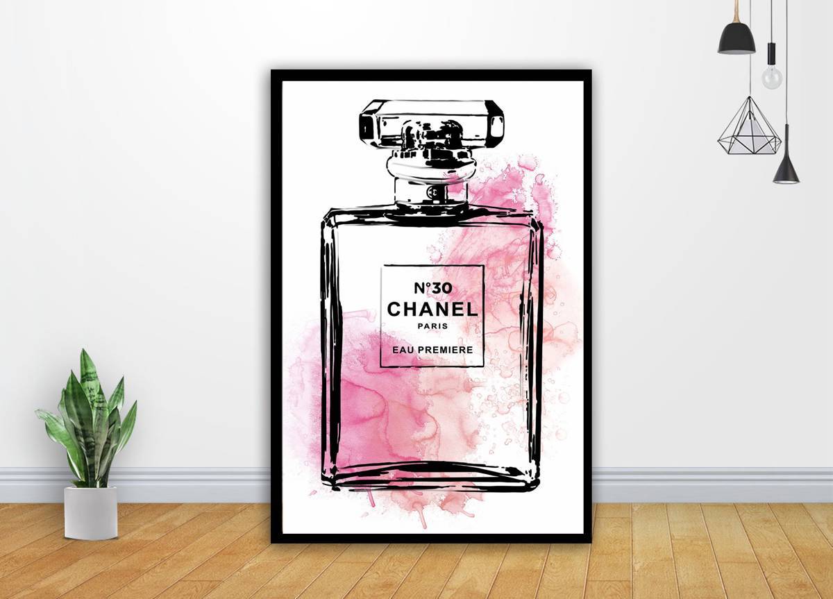 Vintage Chanel 5 Pink Model Art - Poster | Canvas Wall Art Print