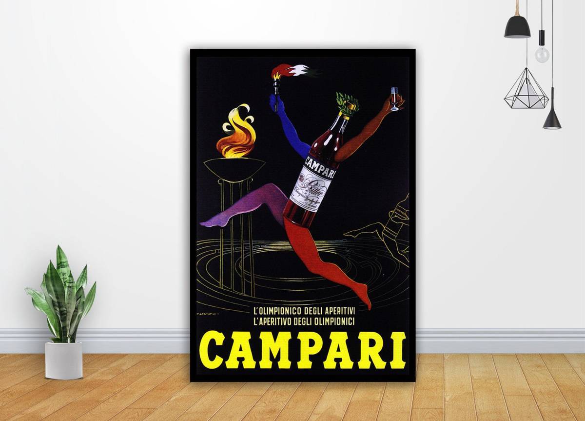 Campari Deco Advert Vintage 1960 Painting Art - Poster | Canvas Wall Art Print