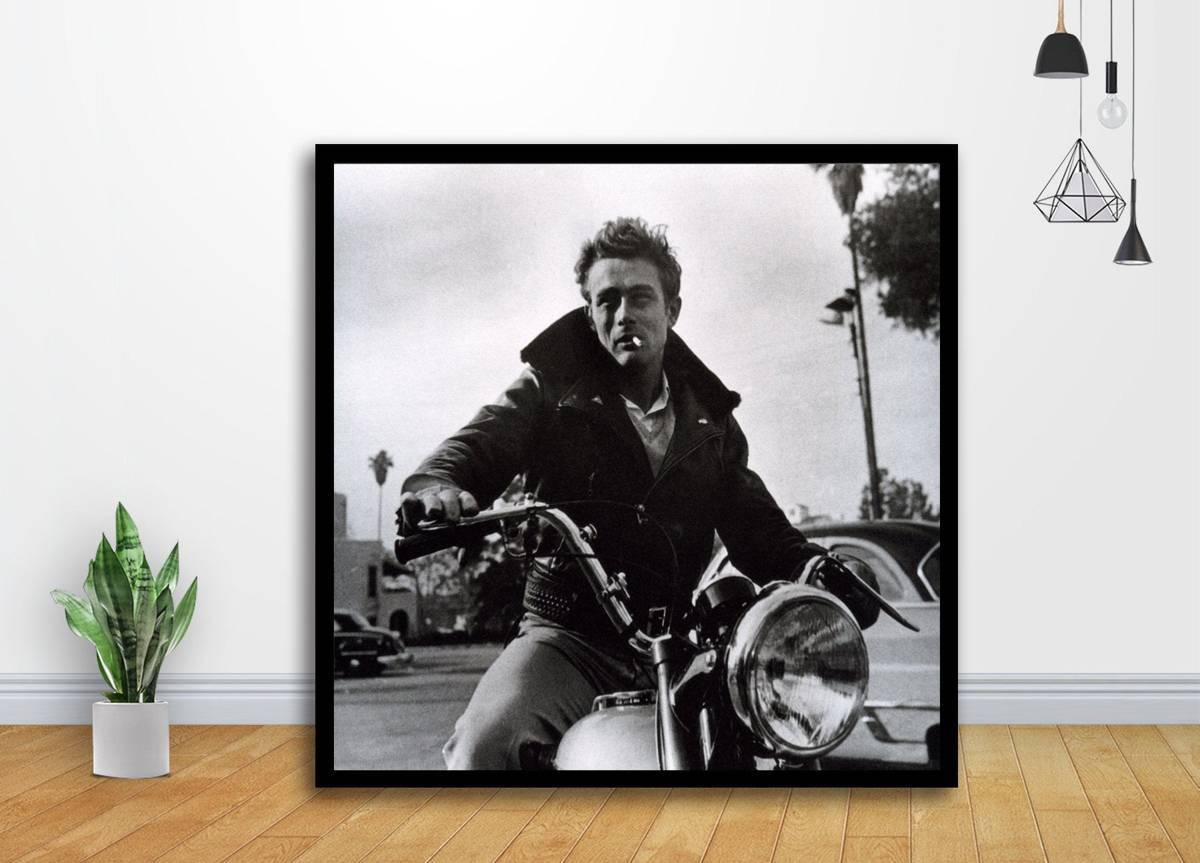 James Dean Motorcycle Famous Actor Art - Poster | Canvas Wall Art Print
