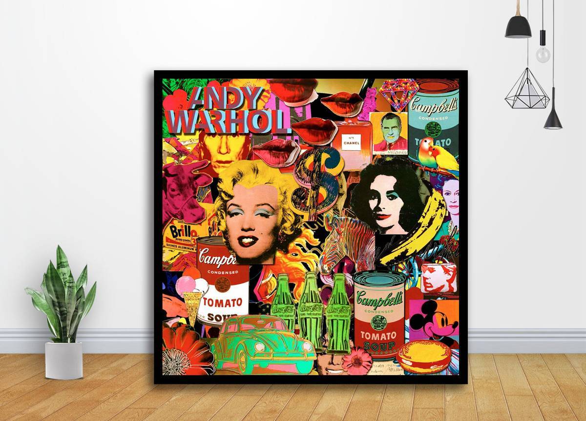 Andy Warhol Pop Vintage Montage For Art - Poster | Canvas Wall Art Print