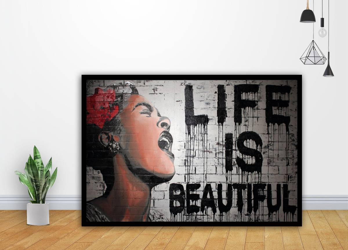 Banksy Street Life Is Beautiful Art - Poster | Canvas Wall Art Print