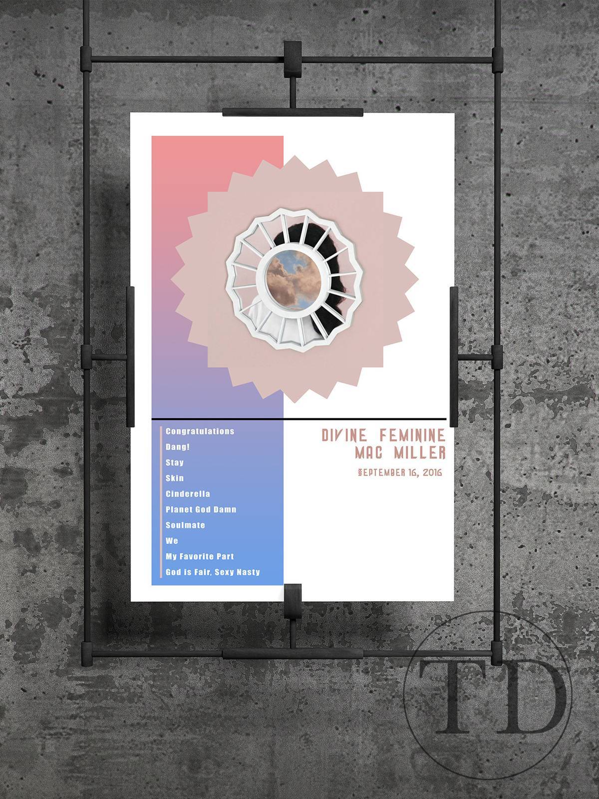 Mac Miller Divine Feminine Album, Mac Miller Divine Track List Album Cover, Mac Miller Wall Art - Poster | Canvas Wall Art Print