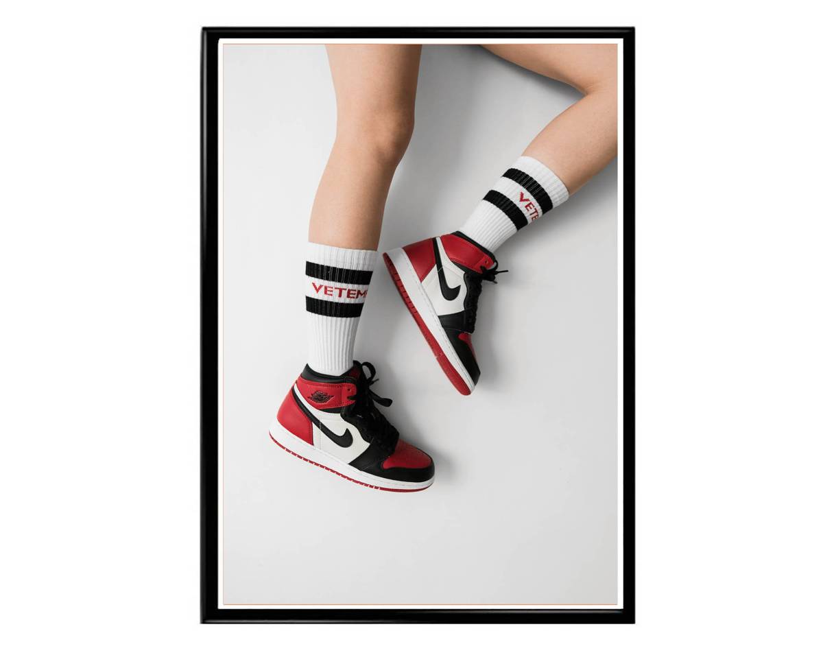 Old School 1 Sneaker Poster, Hypebeast Poster, Kicks Poster, Urban Wall Art, Graffiti Wall Art, Streetwear Posters, Sneaker Art - Poster | Canvas Wall Art Print