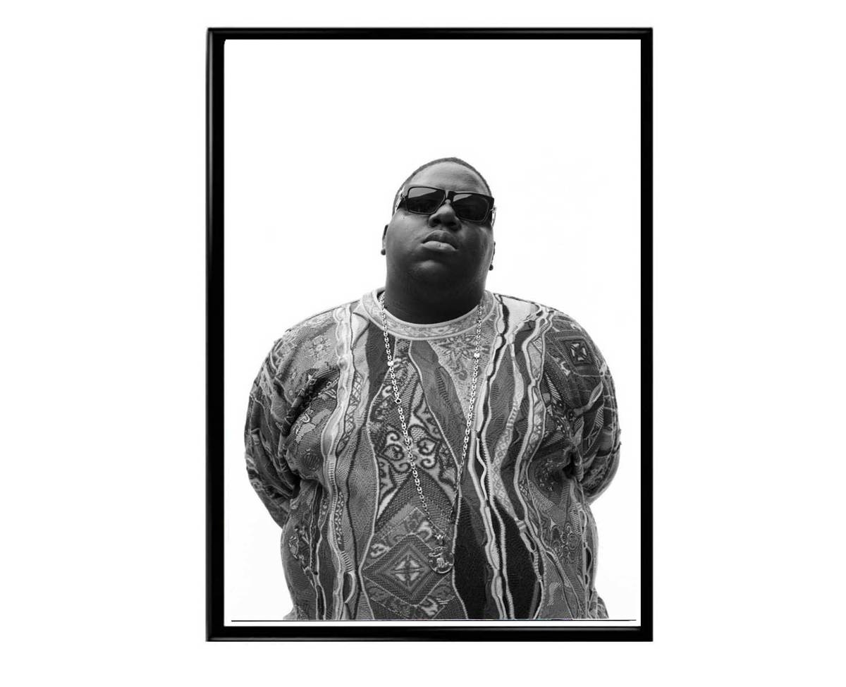 Notorious Big Black/White Poster, Sneaker Poster, Hypebeast Poster, Urban Wall Art, Graffiti Wall Art, Music Posters, Classic Hip Hop Art - Poster | Canvas Wall Art Print