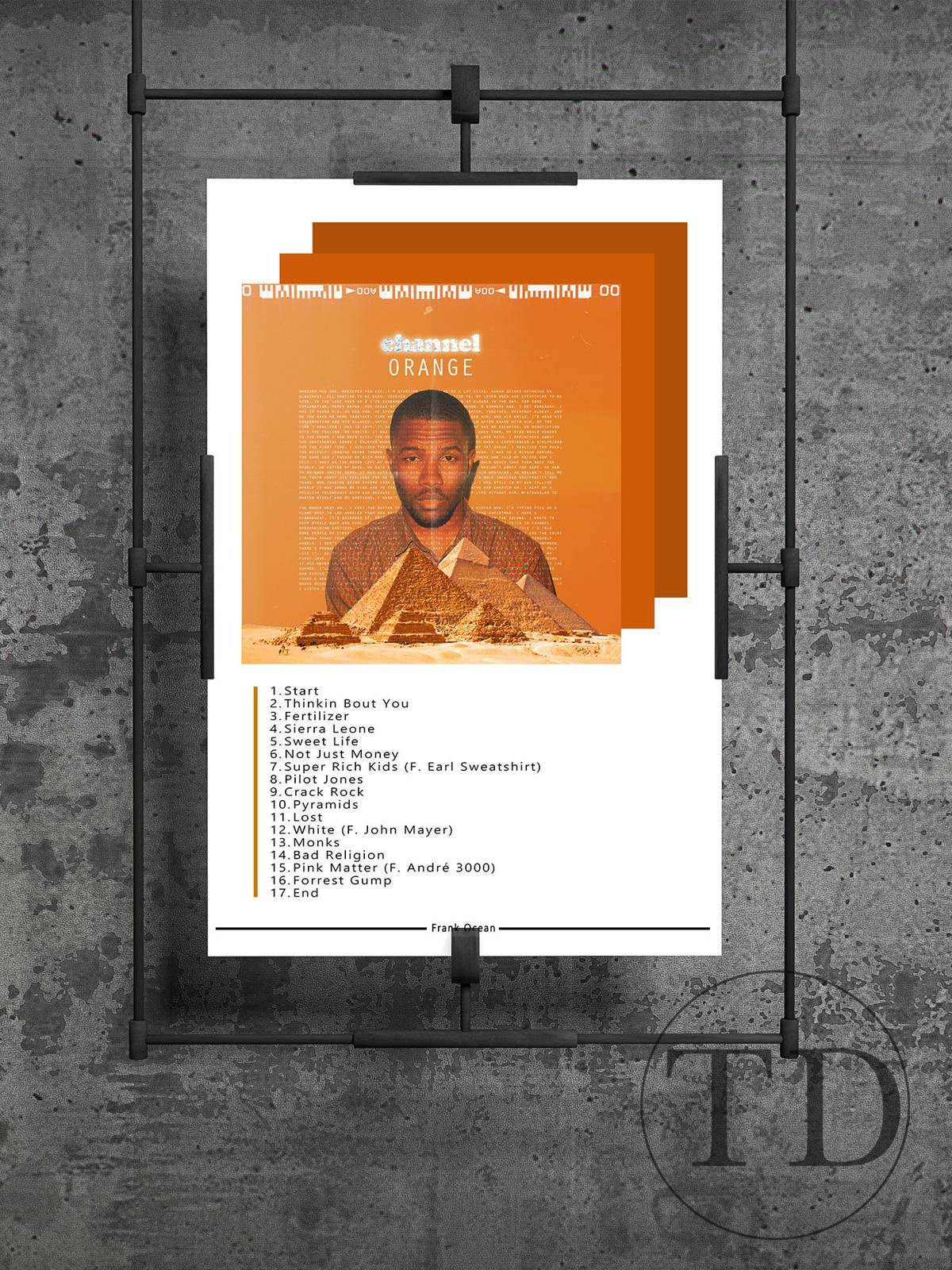 Frank Ocean Channel Orange, Frank Ocean Custom Album, Frank Ocean Wall Art Home Decor - Poster | Canvas Wall Art Print