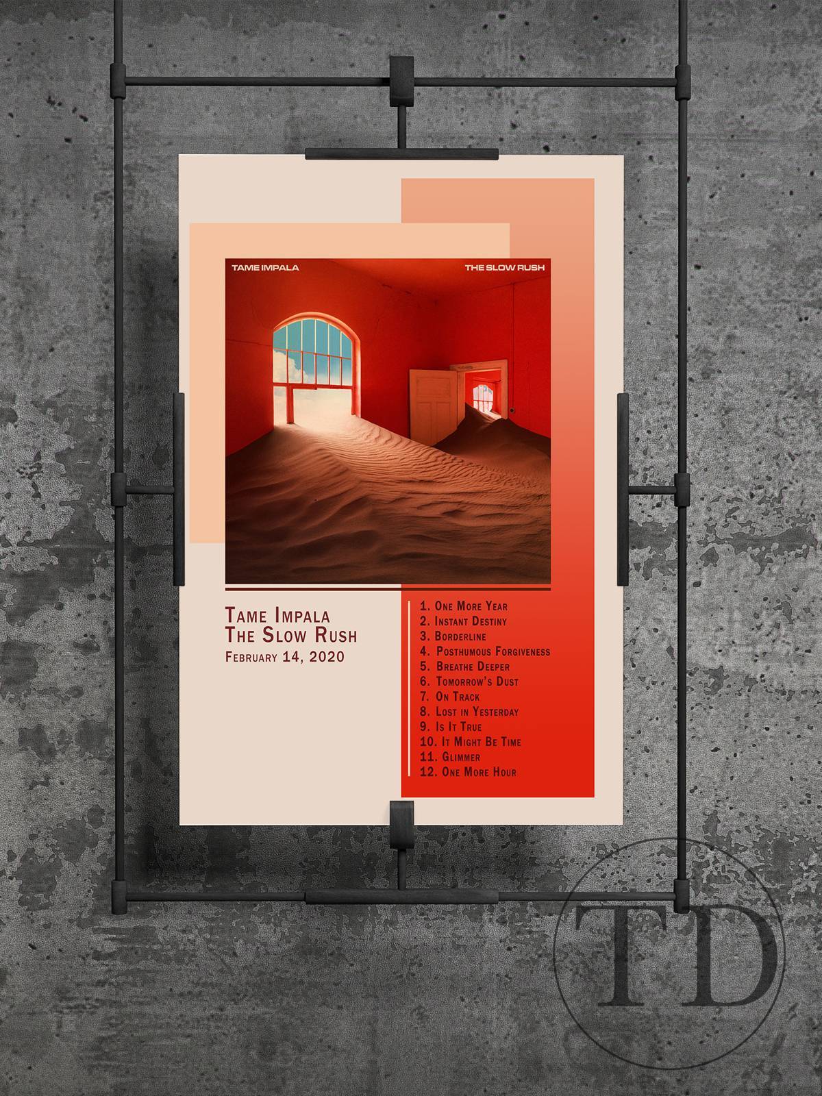 Tame Impala The Slow Rush Album Cover Wall Art Song Lyrics Gift The Slow Rush Album Art, Tame Impala - Poster | Canvas Wall Art Print