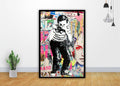Street Wall Graffiti Boy Camera Art - Poster | Canvas Wall Art Print