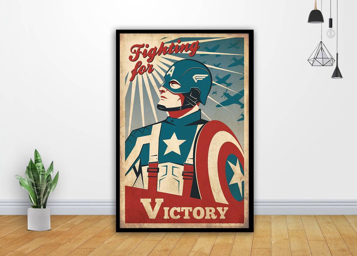 Vintage Captain America Movie Art - Poster | Canvas Wall Art Print