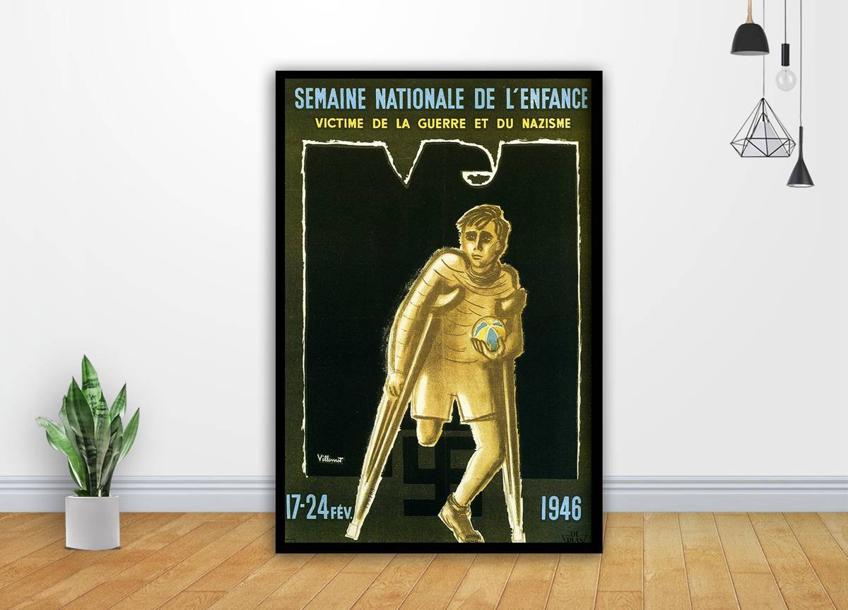 1946 Semaine Nationale De L'Enfance Victime De La Guerre Et Du Nazisme Art - Poster | Canvas Wall Art Print